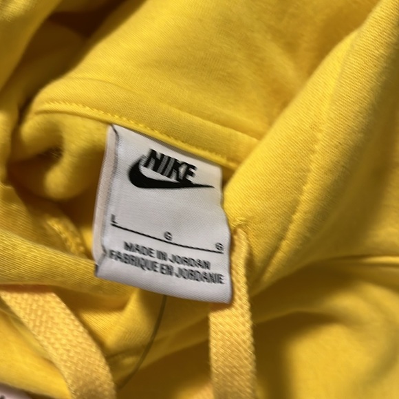 Nike Vibrant Yellow Pullover Hoodie Sweatshirt NWT Men’s L unisex - Picture 5 of 7